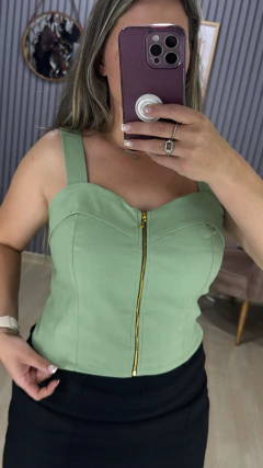 Croped plus bengaline ziper - loja online