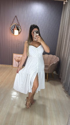 Vestido alça midi poa - Visajo Store