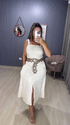 Conjunto saia midi linho - Visajo Store
