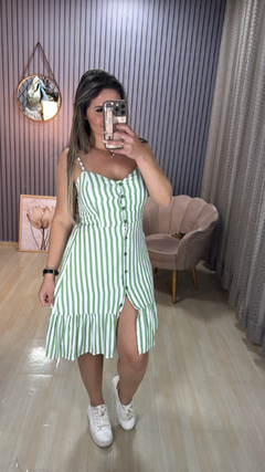 Vestido lista curto