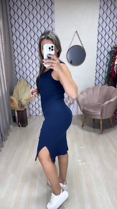 Vestido Ribana canelado - loja online