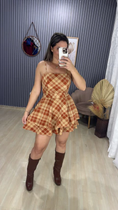 Macaquinho babado xadrez new