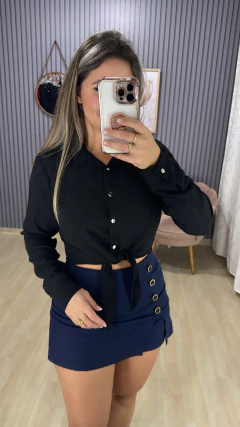 Croped camisa botões na internet