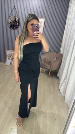 Vestido longo drapiado - comprar online