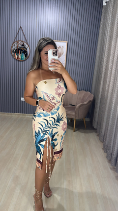 Vestido canelado inspiração farm - comprar online