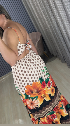 Vestido longo inspiração farm na internet