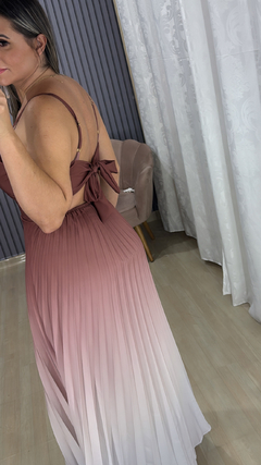Vestido longo plissado - comprar online