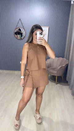 Conjunto shorts saia Morena na internet