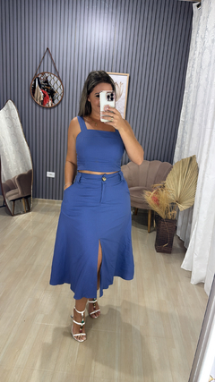 Imagem do Conjunto saia midi linho