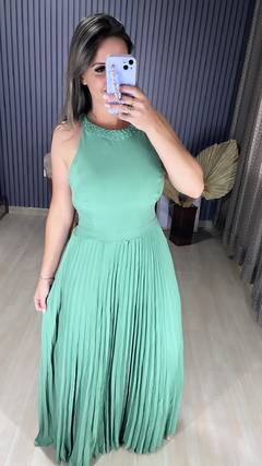 Vestido longo plissado - comprar online