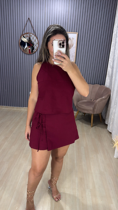 Conjunto shorts saia Morena na internet