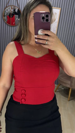 Cropped plus bengaline botões - loja online