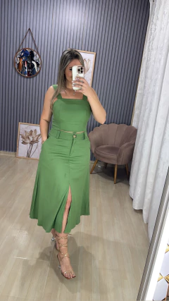 Conjunto saia midi linho - comprar online