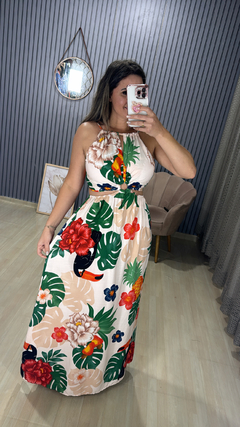 Vestido longo na inspiração Farm