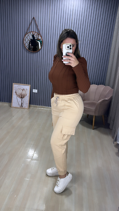 Calça moleton cargo - Visajo Store
