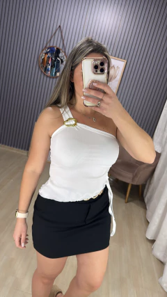 Blusa cropped assimétrica - comprar online