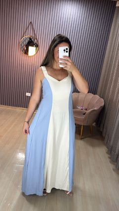 Vestido longo bicolor Leia - comprar online