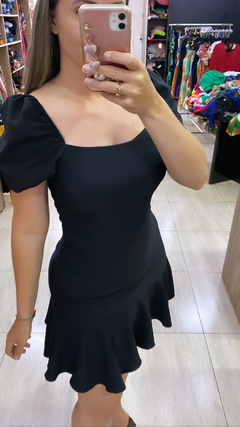 Vestido manga babado - comprar online