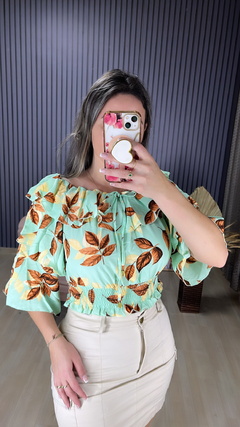 Cropped babado Duna