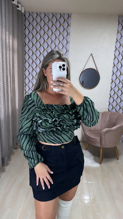 Croped babado M/L