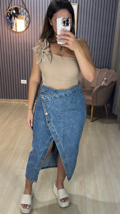 Saia Jeans midi Mirela