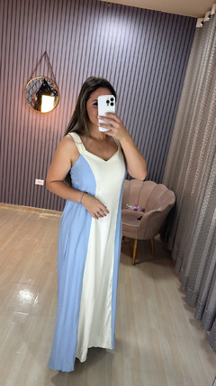 Vestido longo bicolor Leia