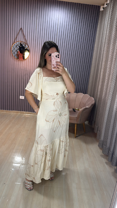 Vestido longo manga.