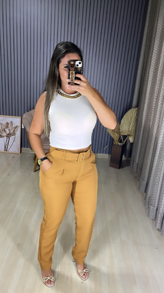 Calça alfaiataria cinto - Visajo Store