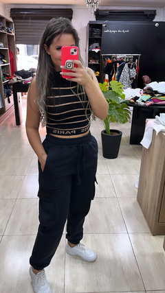 Calça jogger cargo MOLETON - Visajo Store