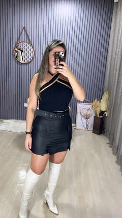 Saia shots courino bolso - loja online