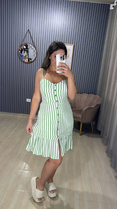 Vestido lista curto