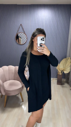 Vestido canelado capa