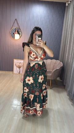 Vestido longo inspirado farm - loja online