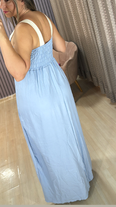 Vestido longo bicolor Leia na internet