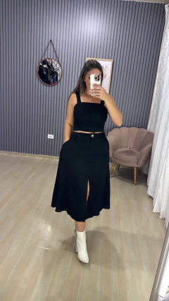 Conjunto saia midi linho - Visajo Store