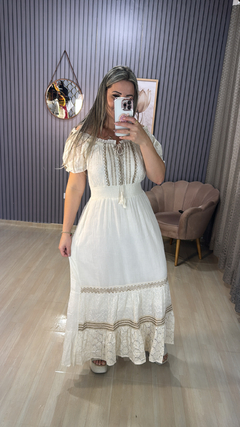 Vestido longo indiano areia manga na internet