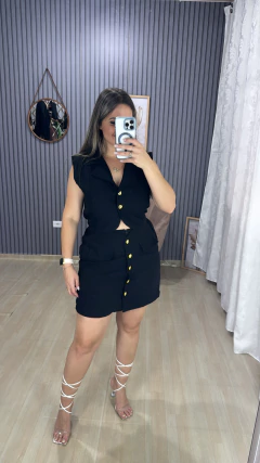 Conjunto shorts saia bruna