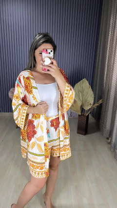 CONJUNTO KIMONO 2 PEÇAS VISCOLINHO COLOR na internet