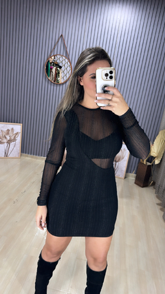 Vestido tuli lurex top