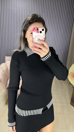 Blusa Trico gola lista