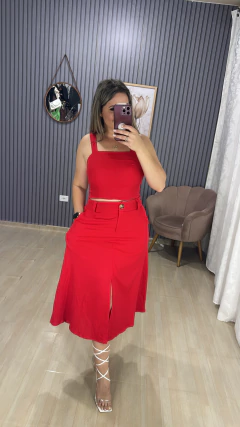 Conjunto saia midi linho na internet