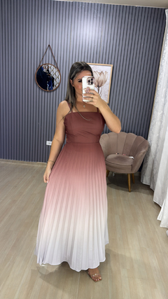 Vestido longo plissado - loja online