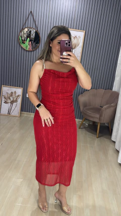 Vestido midi tuli lurex - comprar online