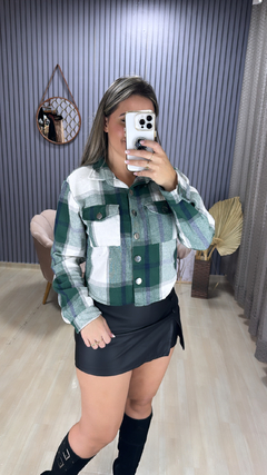 Croped camisa flanelada na internet