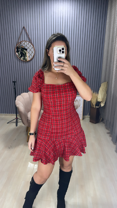 Vestido xadrez babado - Visajo Store