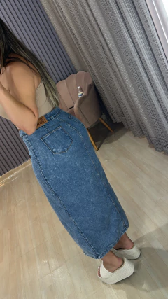 Saia Jeans midi Mirela - comprar online