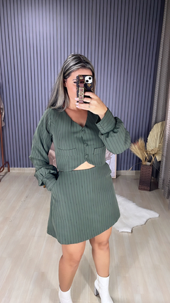 Conjunto shorts saia alfaiataria
