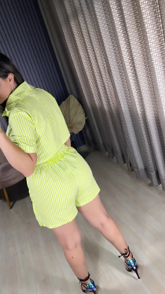 Conjunto shorts saia lista na internet