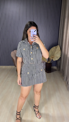 Conjunto shorts saia lista - Visajo Store