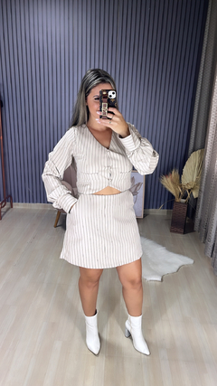 Conjunto shorts saia alfaiataria
